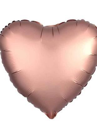 Кулька фольгована 18 серце рожеве золото 45 см. (5шт/уп) 833603 тм pelican