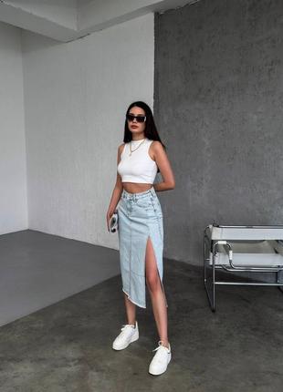 Джинсова спідниця подовжена