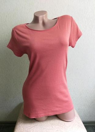 Футболка 100% коттон. топ. коралловый, кирпичный.