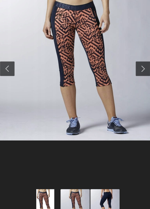 Удобные спортивные леггинсы капри 3/4 reebok m