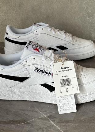 Кожаные кроссовки белые reebok club c revenge eg9270