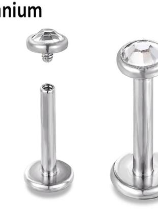 Титановая сталь лабретт для хряща уха губ носа винт пирсинг с камушком бренд