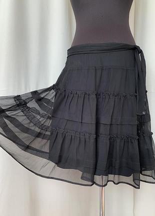 Готическая готческа юбка ярусами шифон
