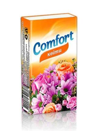 Носові хустинки аромат квіти (1 блок/10 пач/8 хуст) тм comfort plus1 фото