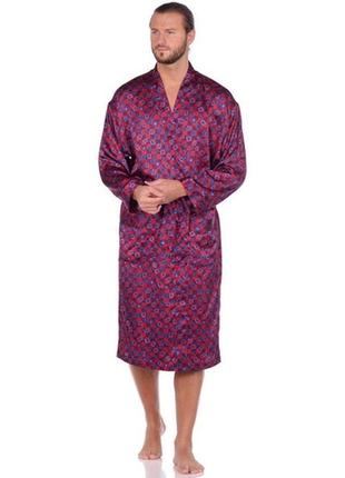 Аристократичний чоловічий халат с&a винного кольору/ домашній халат для чоловіка унісекс1 фото