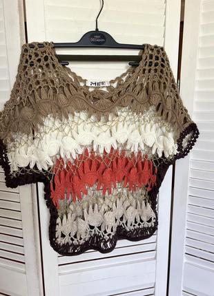 Вʼязана блузка футболка майка топ