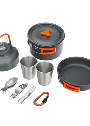 Набор туристической посуды со столовыми приборами halin ds-308a