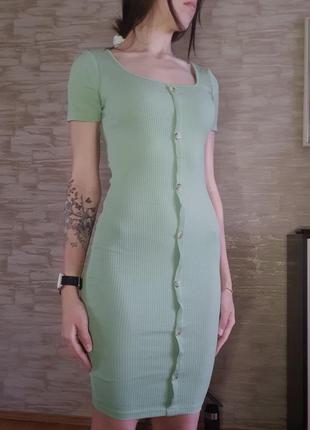 Платье, платье в рубчик длины миди по фигуре от amisu