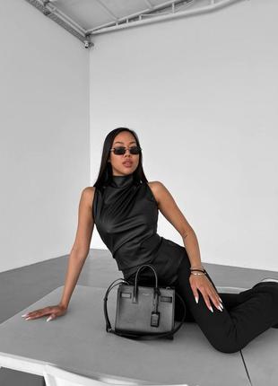 Топовый топ женский из эко кожи 🤌