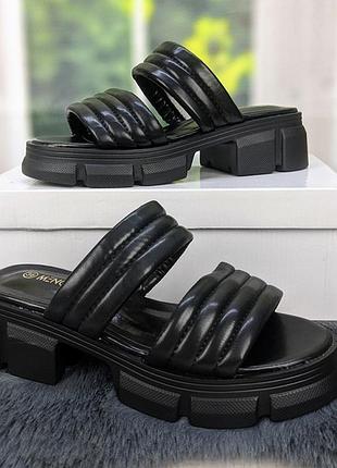 Шлепанцы женские екокожа на объемной подошве