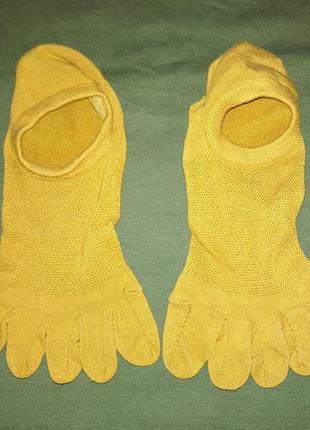 Горчичные женские носки следы с отдельными пальцами five finger socks
