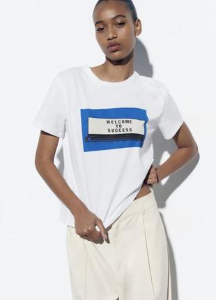 Футболки zara з принтом