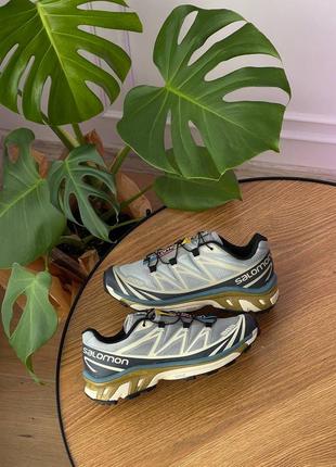 Женские кроссовки salomon xt-6 gull granada sky grey green 414551