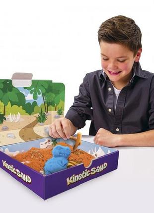 Пісок для дитячої творчості - kinetic sand dino (блакитний, коричневий)3 фото