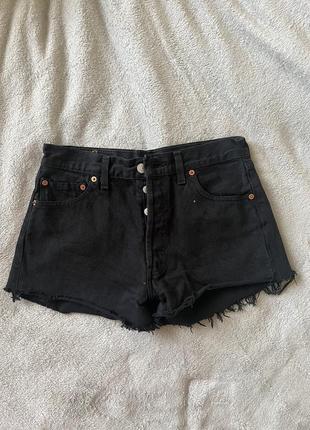 Чорні джинсові шорти levi’s