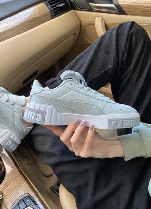 Жіночі кросівки puma cali white black женские кожаные пума весна puma suede, adidas samba, nike air max, nike air inside 14 фото