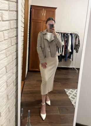 Замшева куртка косуха сіра asos
