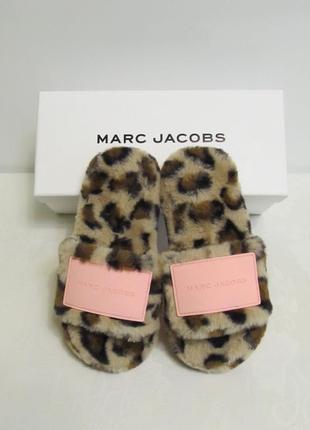 Marc jacobs детские меховые слиперы тапочки шлепанцы леопардовый принт