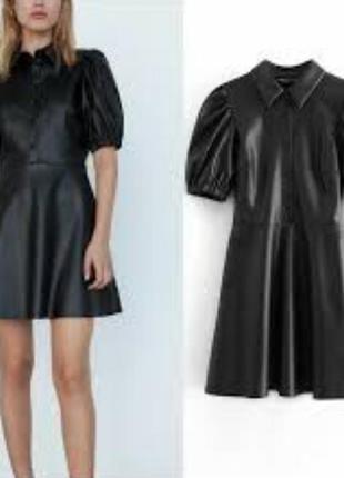 Кожаное платье zara