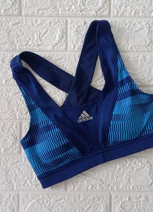Летние скидки! adidas спортивный топ синий р.xs