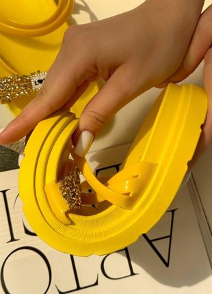 Шлепанцы женские желтые силиконовые б1618