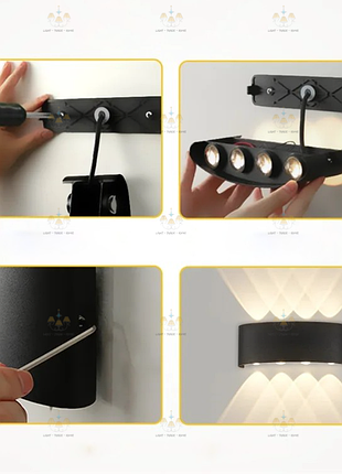 Світлодіодний настінний світильник водонепроникний 8w - металевий