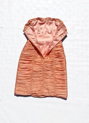 Коктейльное персиковое платье бюстье h&m6 фото