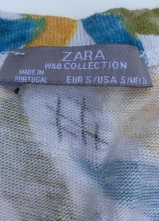 Льняна футболка блузка топ принт 100% льон від zara