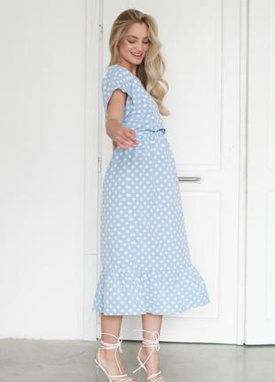 Сукня для вагітних та для годування голубая міді1 фото