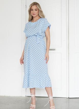 Сукня для вагітних та для годування голубая міді6 фото