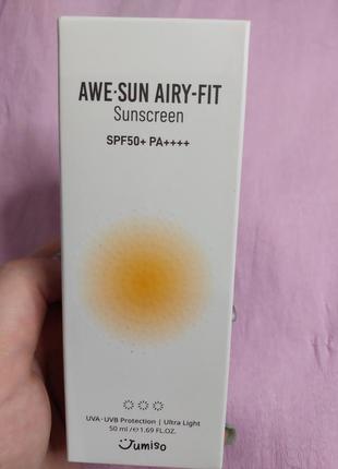 Jumiso awe-sun airyfit sunscreen spf50+ pa++++ - легкий сонцезахисний крем для обличчя  50ml