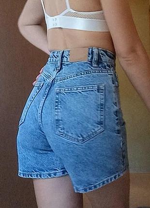 Актуальные базовые джинсовые шорты zara xxs xs джинсовое шорты