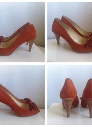 Замшеві босоніжки zara туфлі з відкритим носком натуральна замша h&m & other stories