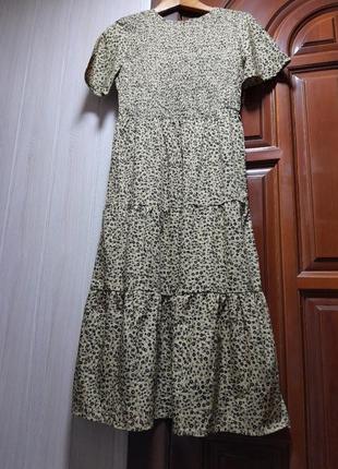 Платье летнее ярусное длинное легкое тонкое