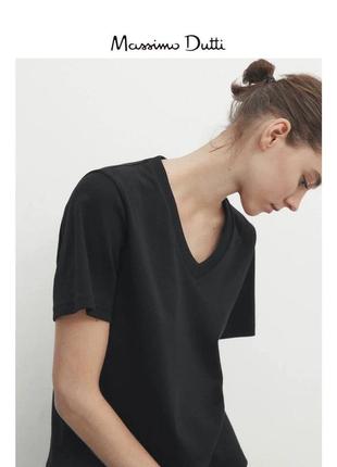 Футболка massimo dutti біла чорна3 фото