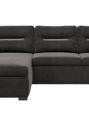 Кутовий лівосторонній диван andro ismart graphite 289х190 см графітовий 286pgl