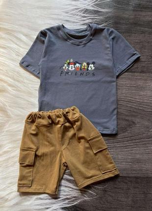 Дитячий літній костюм для хлопчика футболка шорти