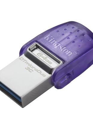 Флеш-накопичувач usb3.2 64gb type-c kingston datatraveler microduo 3c (dtduo3cg3/64gb)