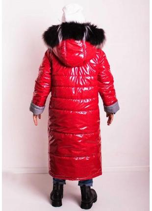 Зимнее пальто-куртка для девочки climber с светоотражателями,  рост 110,116,122,134,146,152 красное2 фото