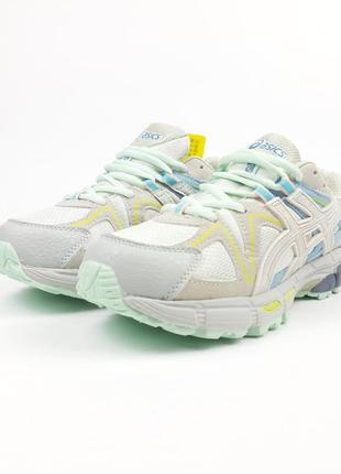 Кросівки asics gel kahana 8 бежеві з блакитним2 фото