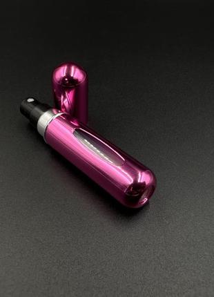 Атомайзер для спрей-духів з отвором для наповнення 80х16мм на 5мл. розовий колір, глянцеві.3 фото