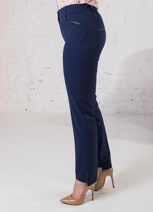 Женские укороченные брюки " ада", ткань костюмная , р-р  46,48,50,52,54,58 синий3 фото