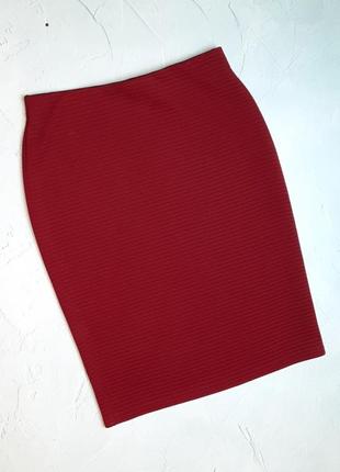 🎁1+1=3 стильная красная юбка карандаш по фигуре, размер 46 - 486 фото