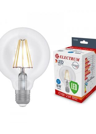 Лампа світлодіодна глоб-ретро electrum filament 8w e27 4000k (a-lg-1426)