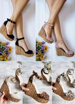 Замшевые босоножки на танкетке р36-40 платформе танкетка платформа туфли
