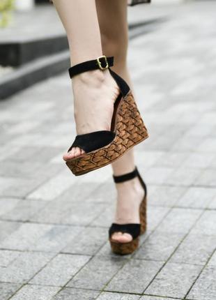 Замшевые босоножки на танкетке р36-40 платформе танкетка платформа туфли