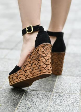Замшевые босоножки на танкетке р36-40 платформе танкетка платформа туфли