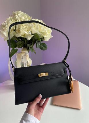 Hermes kelly pochette black/gold5 фото