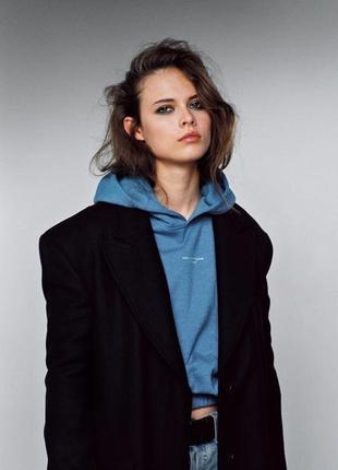 Укорочена толстовка зара світшот з капюшоном худі від zara
