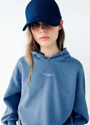 Укороченная толстовка зара свитшот с капюшоном худи от zara
